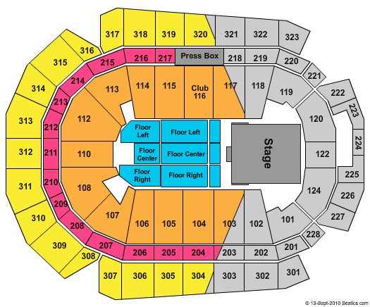 Wells Fargo Arena - IA Radio City Xmas Spec Seating Chart